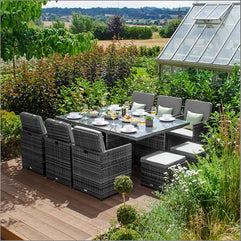 10-Seater Rattan Cubed Garden Furniture Set