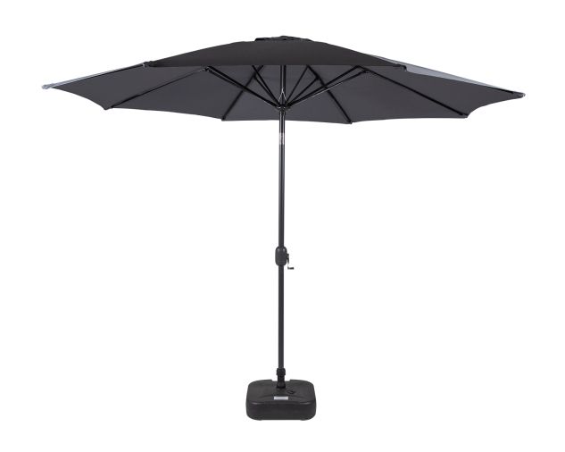 Stylish and Stable: Grey Parasols with Durable Plastic Bases