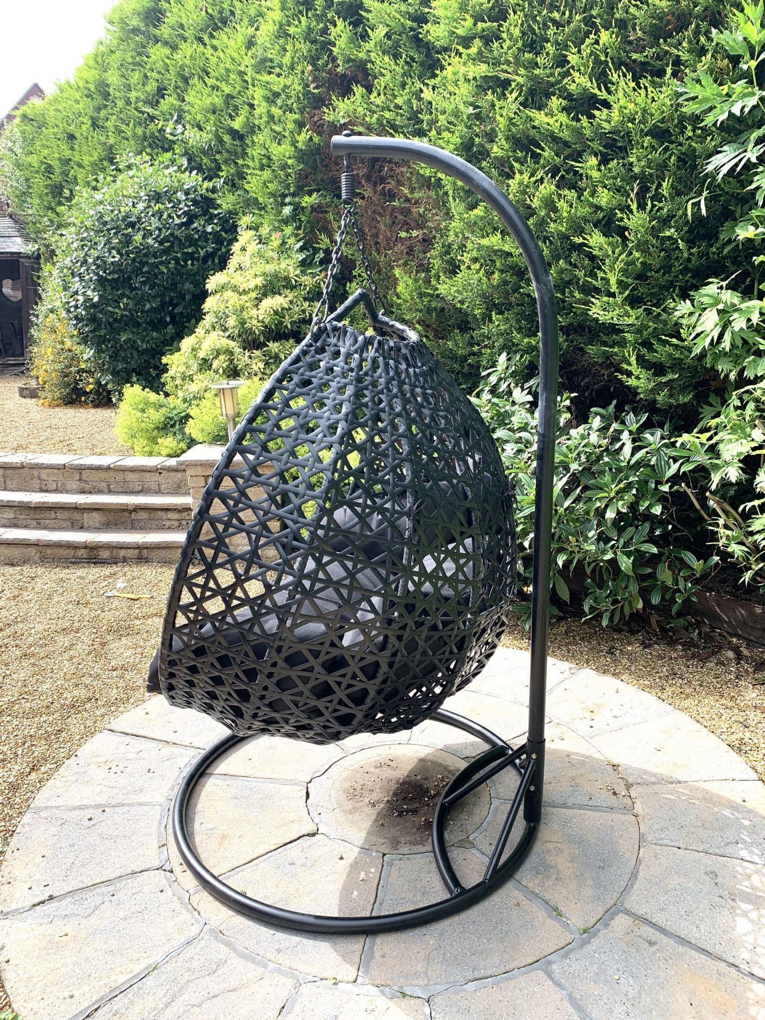 Rattan Black Hanging Swing Chair Rattan Egg Hanging Swing Chair